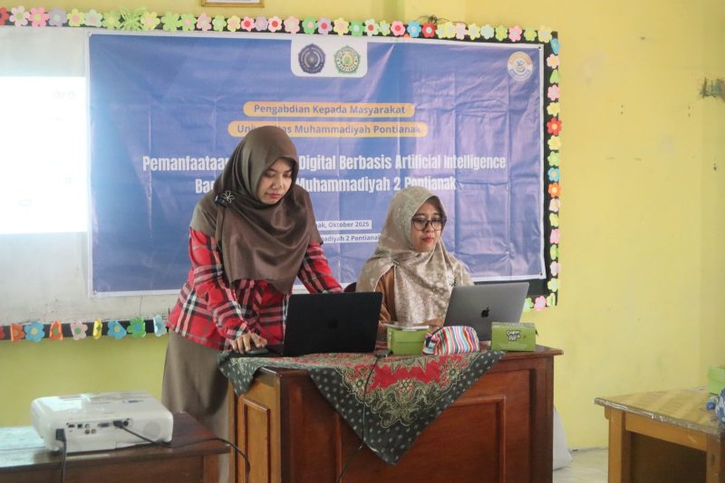Dosen UM Pontianak Gelar Pelatihan Desain dan Pembelajaran Bahasa Berbasis AI bagi Siswa SMA Muhammadiyah 2 Pontianak